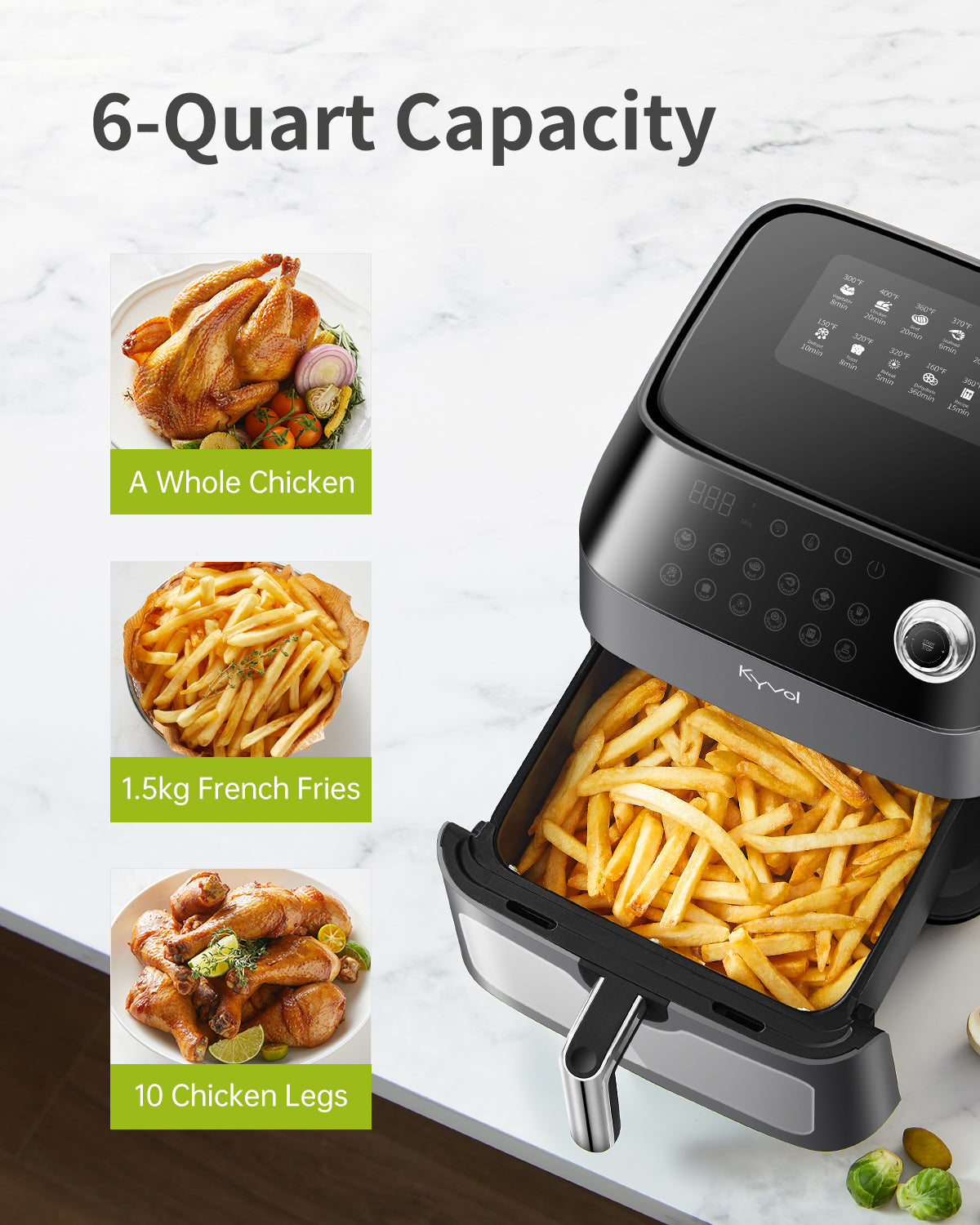Kyvol Epichef AF600 Air Fryer6QT Large Capacity With Wifi Smart Control