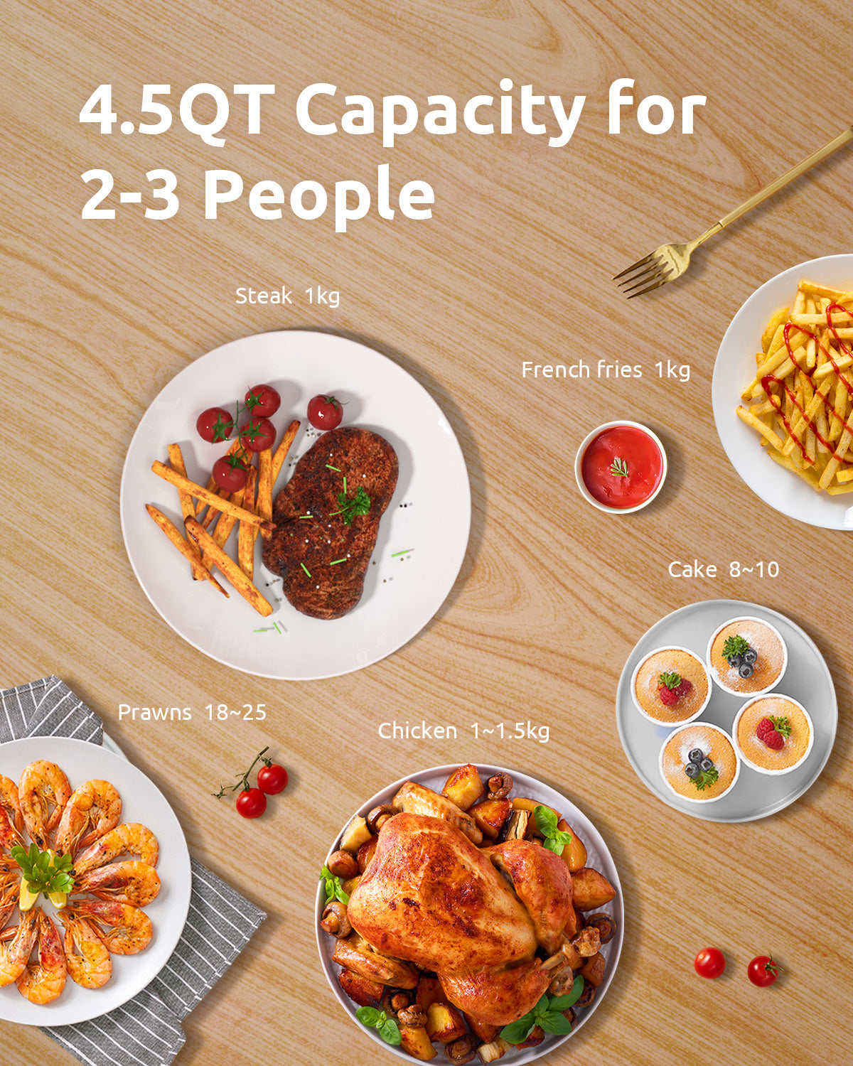 Kyvol Epichef AF200 Air Fryer 4.5QT Compact Size With 12-in-1 Presetting